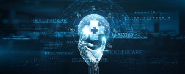 Healthcare Technology Hands Of Robot Hold Healthcare System Management Tools