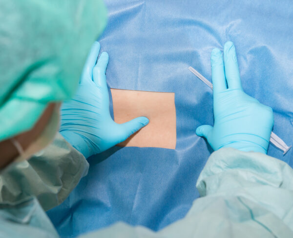 Anesthesiologist Prepping Area for surgery