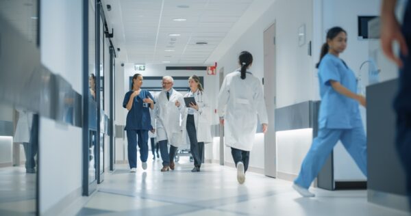 Busy hospital interior