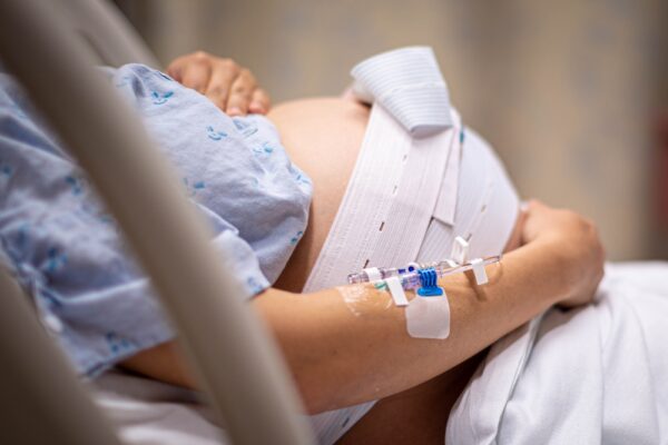 A Pregnant Woman Having Contractions